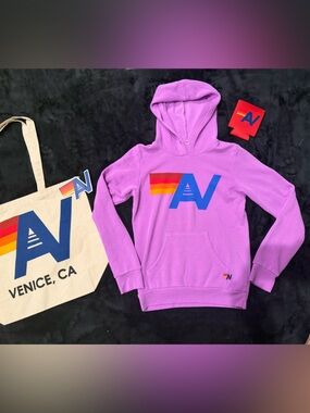 - - NWT. Kids Logo Aviator Nation Pullover hoodie Size  + Tote bag